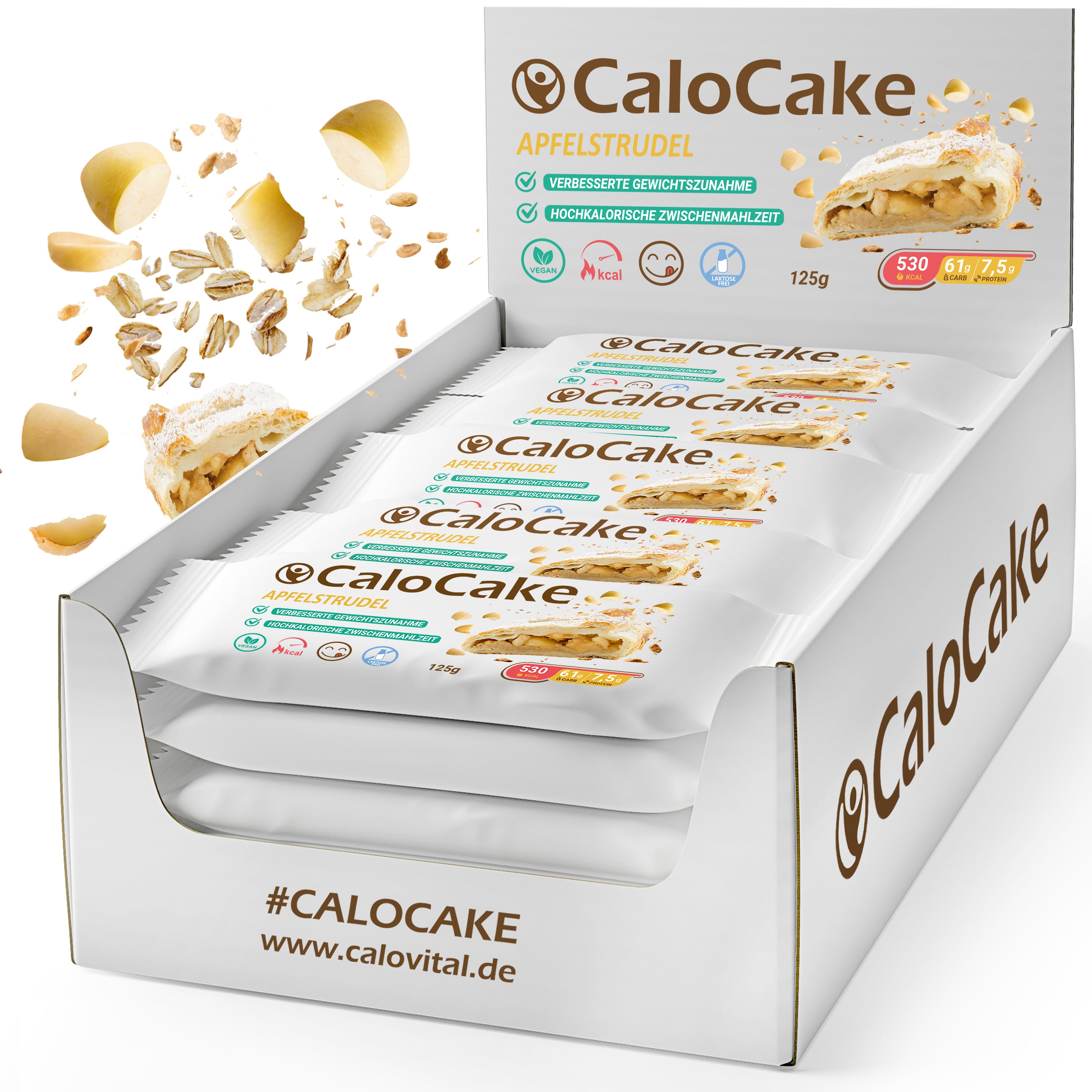 Ausdauer- & Energieriegel mit viel Protein & Kalorien | Mahlzeiten Riegel vegan & laktosefrei | CaloCake 24er Box