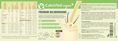 CaloVital Vegan | Hochkalorische Trinknahrung als Kalorien Shake zum zunehmen | Astronautennahrung Trinkmahlzeit mit Kohlenhydrate Protein Vitamine & Mineralstoffe Hochdosiert