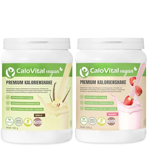 CaloVital Vegan | Hochkalorische Trinknahrung als Kalorien Shake zum zunehmen | Astronautennahrung Trinkmahlzeit mit Kohlenhydrate Protein Vitamine & Mineralstoffe Hochdosiert