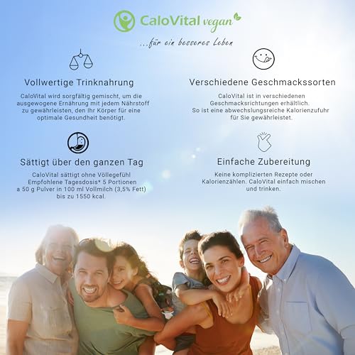 CaloVital Vegan | Hochkalorische Trinknahrung als Kalorien Shake zum zunehmen | Astronautennahrung Trinkmahlzeit mit Kohlenhydrate Protein Vitamine & Mineralstoffe Hochdosiert