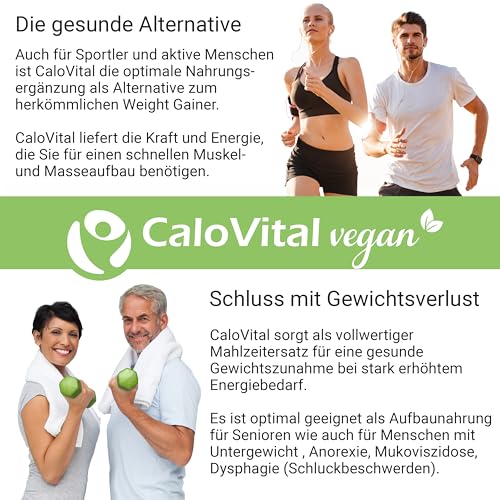 CaloVital Vegan | Hochkalorische Trinknahrung als Kalorien Shake zum zunehmen | Astronautennahrung Trinkmahlzeit mit Kohlenhydrate Protein Vitamine & Mineralstoffe Hochdosiert