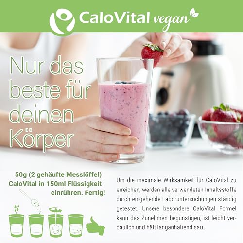 CaloVital Vegan | Hochkalorische Trinknahrung als Kalorien Shake zum zunehmen | Astronautennahrung Trinkmahlzeit mit Kohlenhydrate Protein Vitamine & Mineralstoffe Hochdosiert