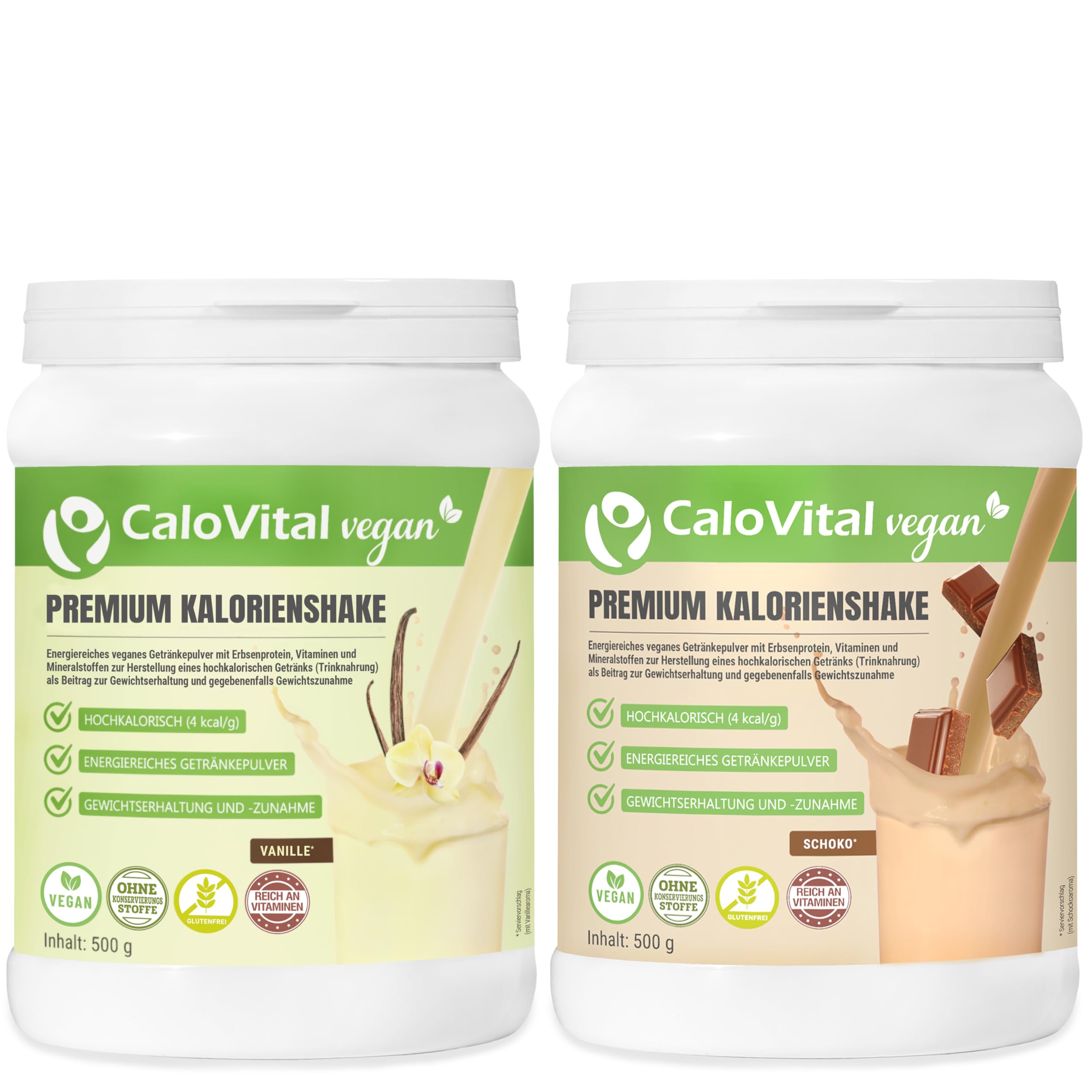 CaloVital Vegan | Hochkalorische Trinknahrung als Kalorien Shake zum zunehmen | Astronautennahrung Trinkmahlzeit mit Kohlenhydrate Protein Vitamine & Mineralstoffe Hochdosiert