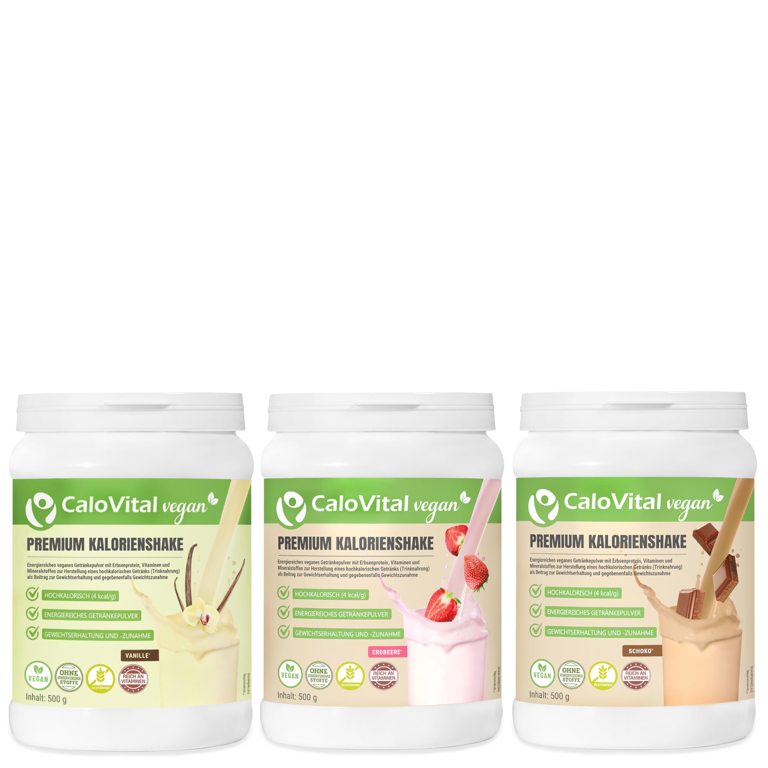 CaloVital Vegan | Hochkalorische Trinknahrung als Kalorien Shake zum zunehmen | Astronautennahrung Trinkmahlzeit mit Kohlenhydrate Protein Vitamine & Mineralstoffe Hochdosiert