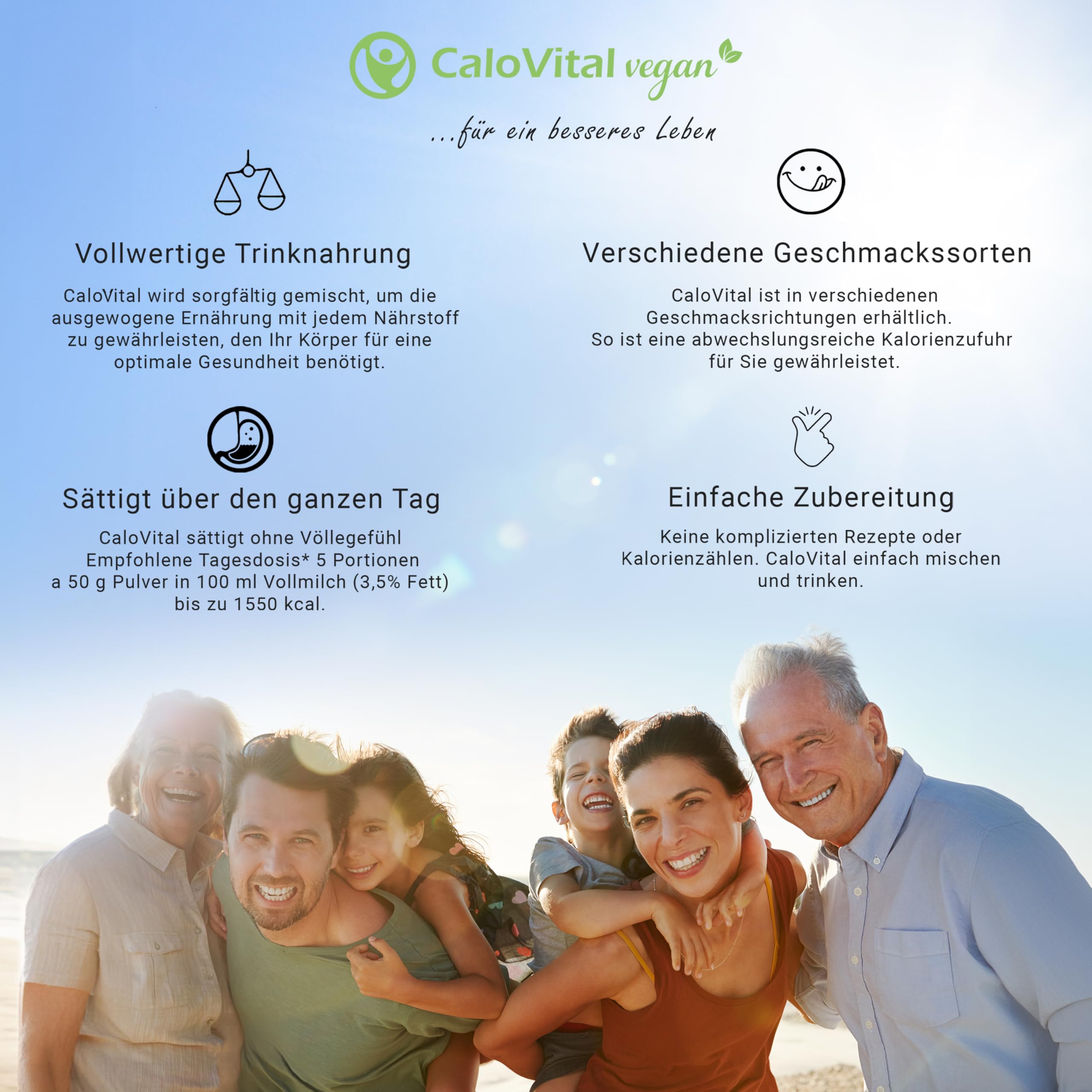 CaloVital Vegan | Hochkalorische Trinknahrung als Kalorien Shake zum zunehmen | Astronautennahrung Trinkmahlzeit mit Kohlenhydrate Protein Vitamine & Mineralstoffe Hochdosiert