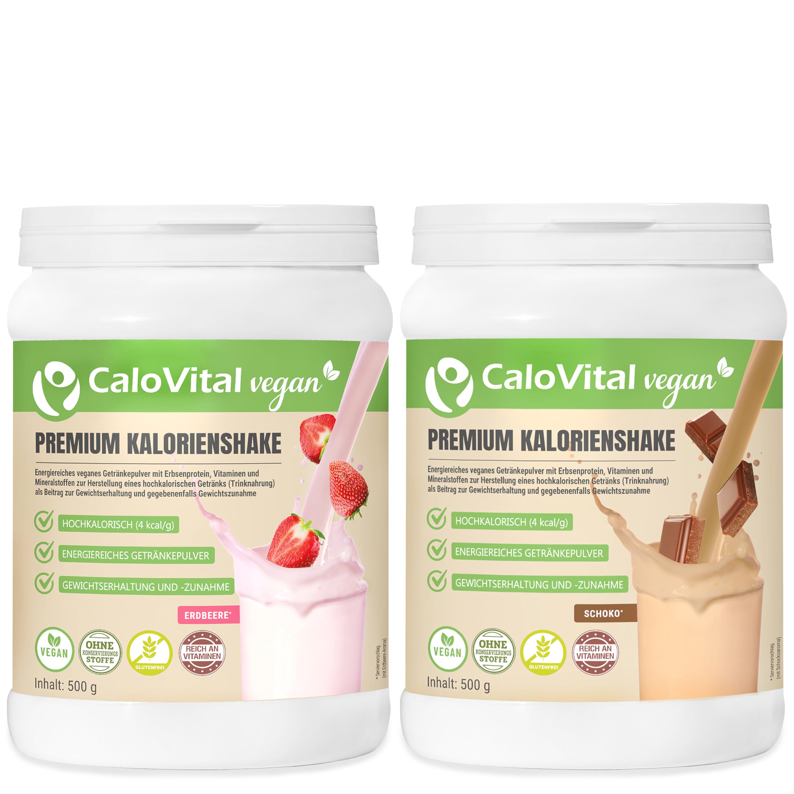 CaloVital Vegan | Hochkalorische Trinknahrung als Kalorien Shake zum zunehmen | Astronautennahrung Trinkmahlzeit mit Kohlenhydrate Protein Vitamine & Mineralstoffe Hochdosiert