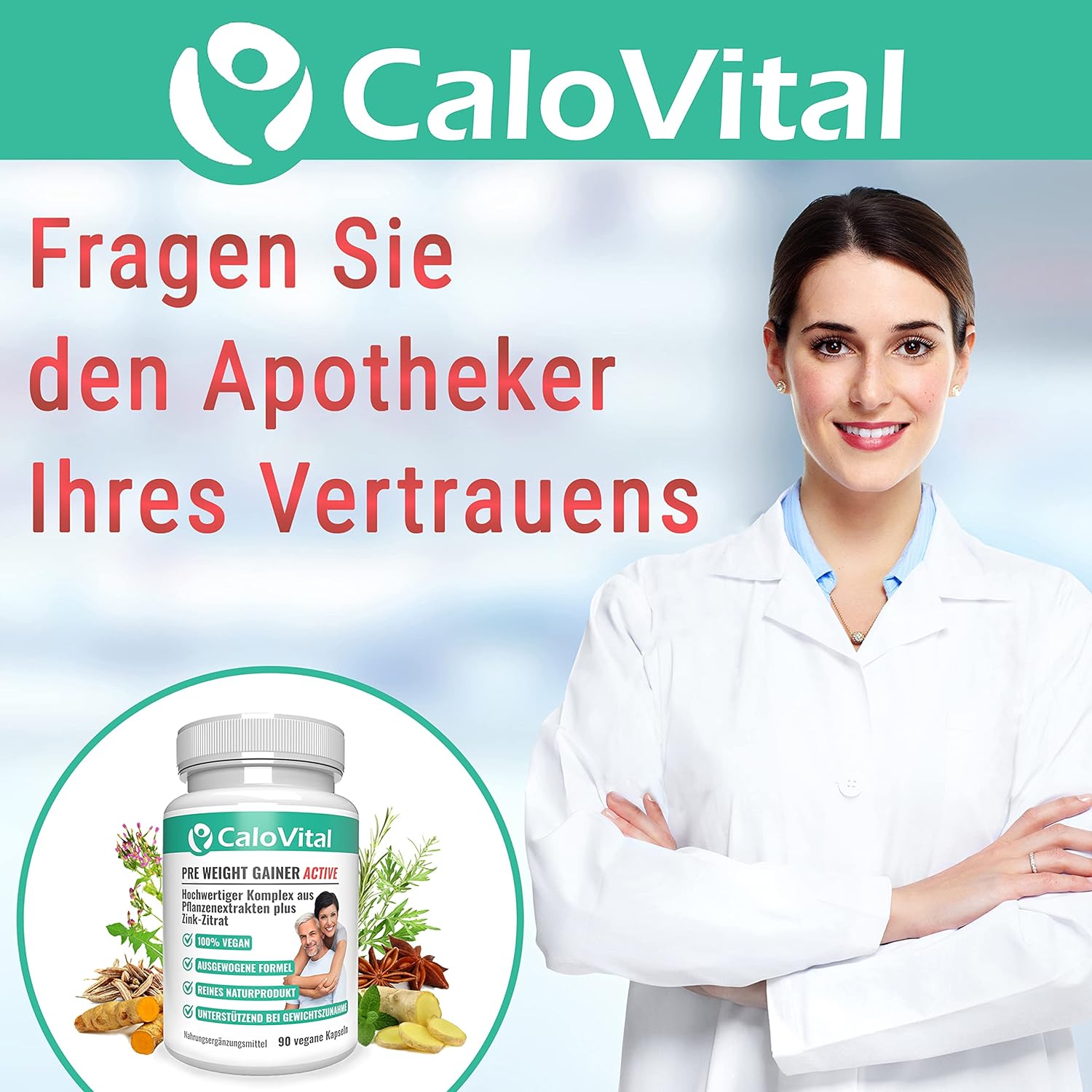 CaloVital Pre Weight Gainer- Appetitanreger Kapseln für Gewichtszunahme