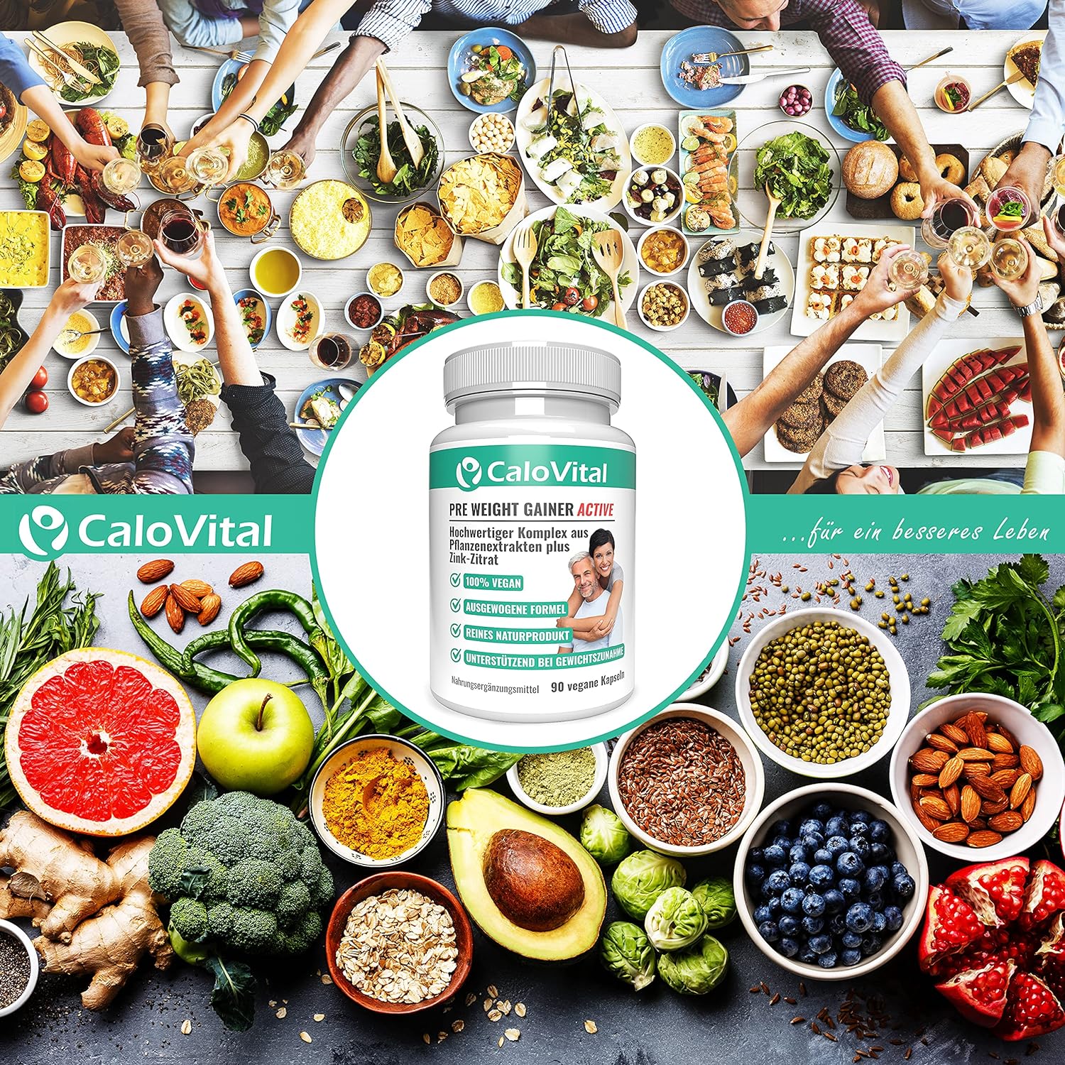 CaloVital Pre Weight Gainer- Appetitanreger Kapseln für Gewichtszunahme